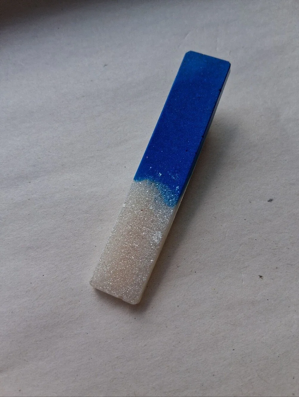 5/$25 Hand Crafted Blue and White Glitter Ombre Hair Clip